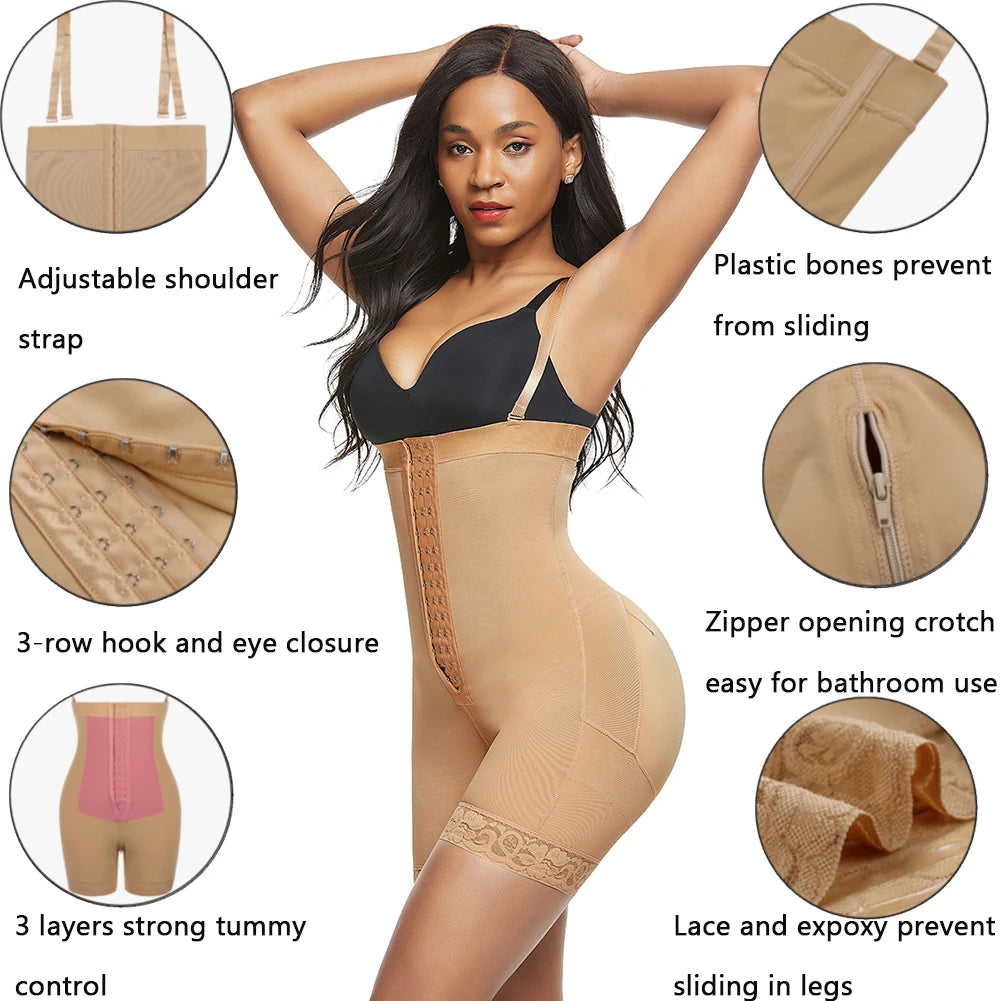 HEXIN Full Body Shaper Seamless Waist Trainer Postpartum Recovery Shapewear