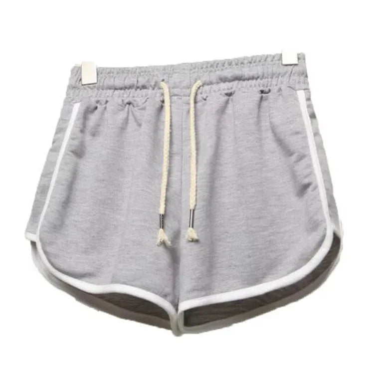 Casual Candy Color Elastic Waist Shorts for Women