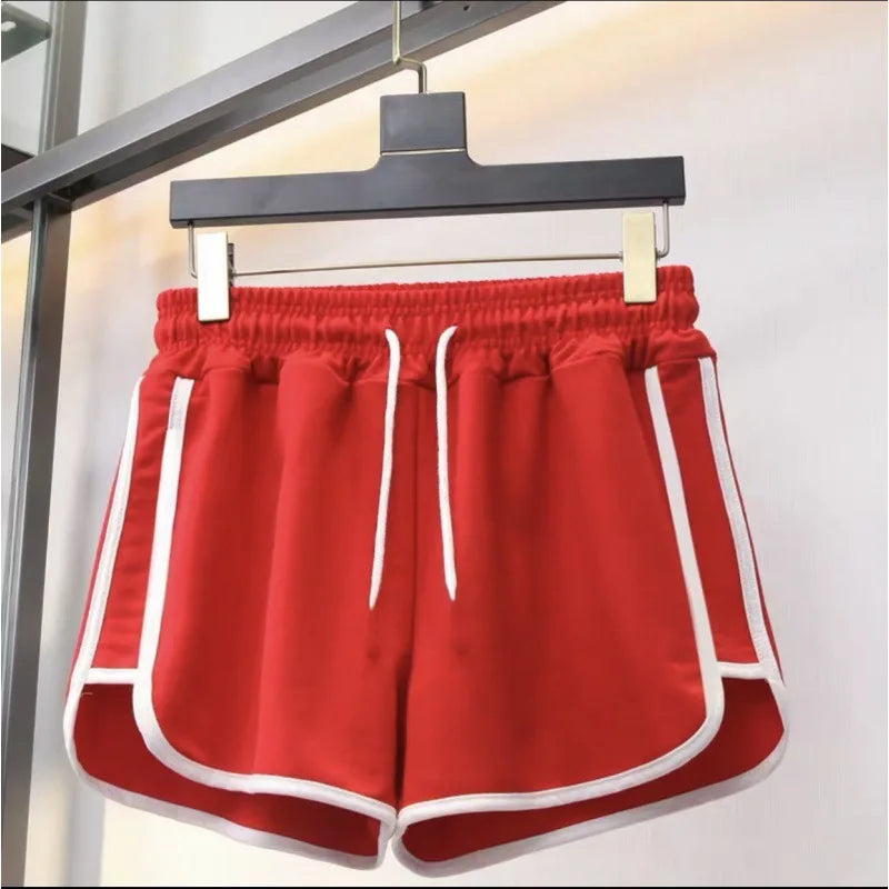 Casual Candy Color Elastic Waist Shorts for Women