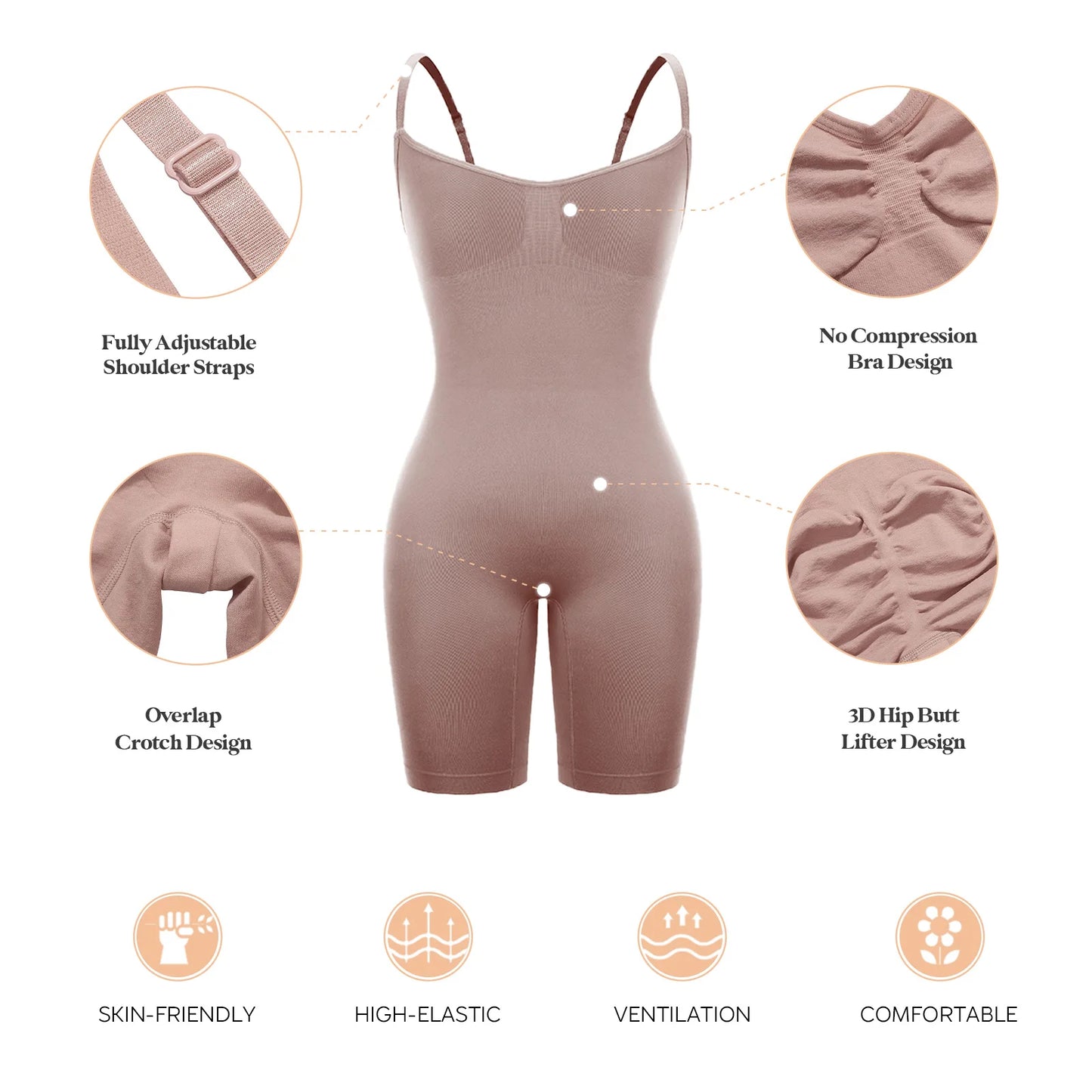 Colombianas Seamless Sculpting Bodysuit Push Up Butt Lifter Thigh Slimmer
