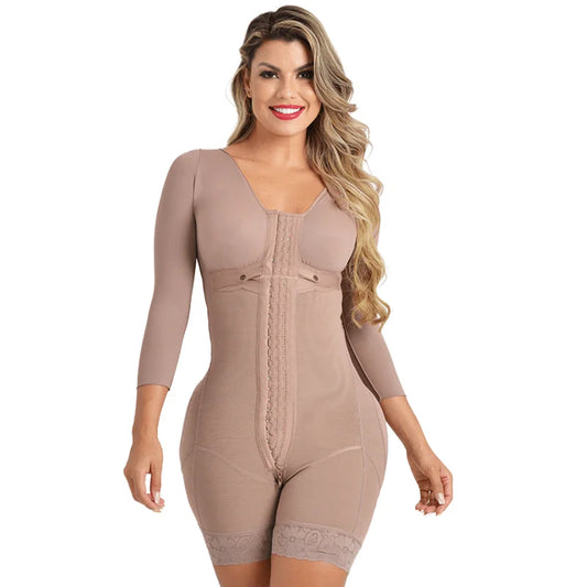 Women Slimming Long Sleeves Compression Waist Trainer Body Shaper
