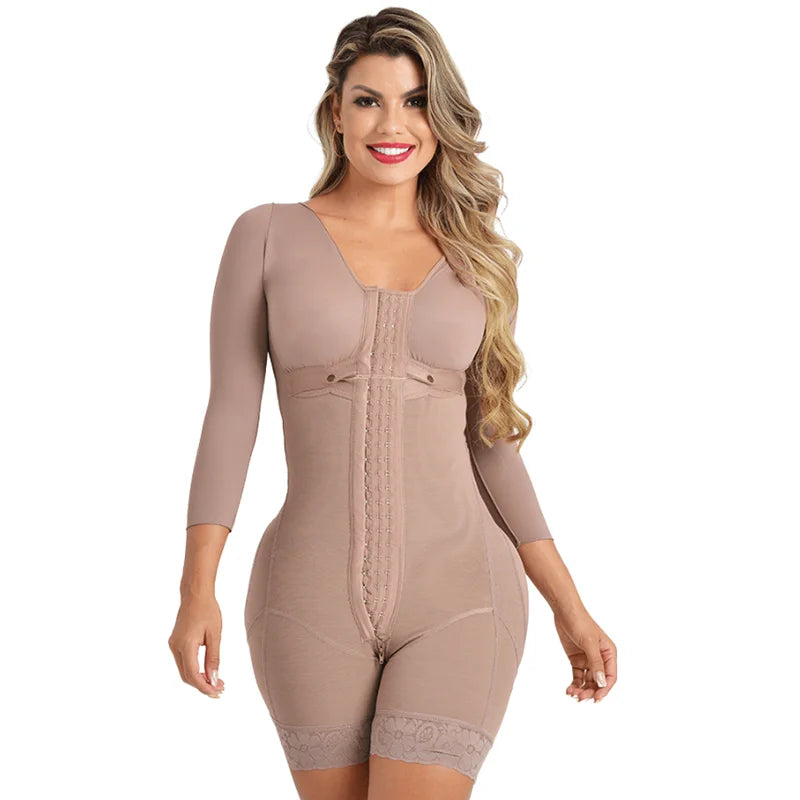 Women Slimming Long Sleeves Compression Waist Trainer Body Shaper