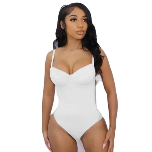 Underwire White Bodysuit Women Shapers Stretch Silky Underwear Shapewear