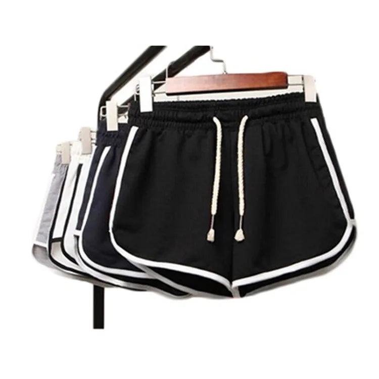 Casual Candy Color Elastic Waist Shorts for Women