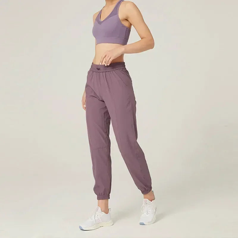 Women’s Quick Dry Drawstring Running Joggers with Side Pockets