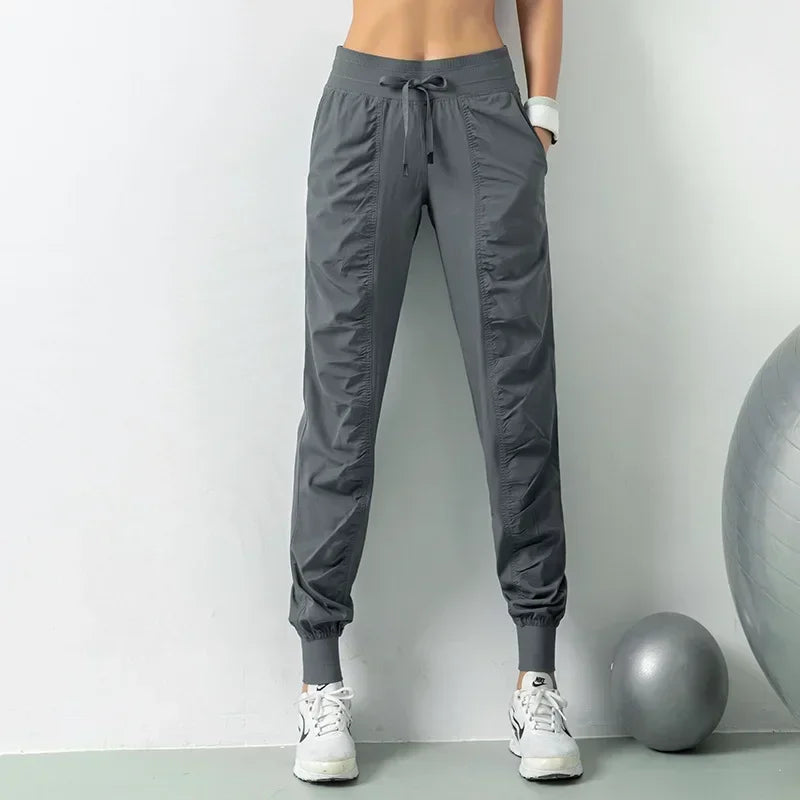 Women’s Quick Dry Drawstring Running Joggers with Side Pockets