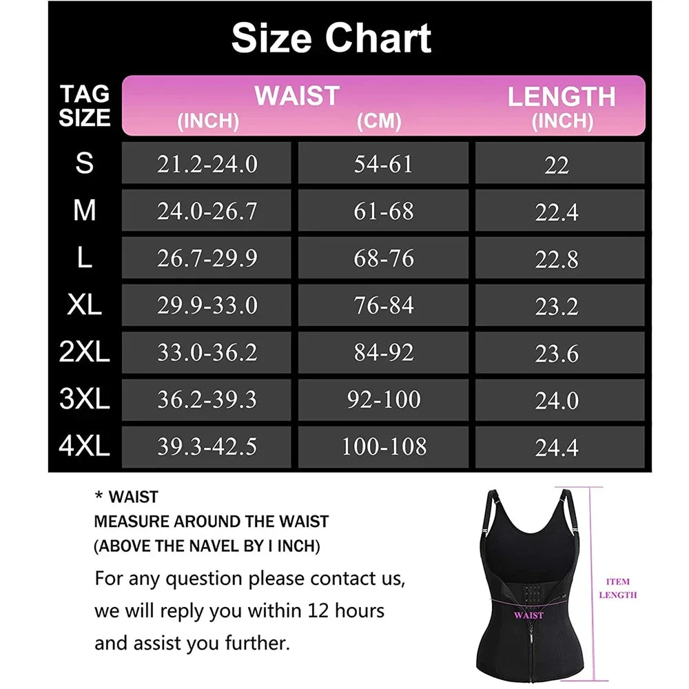 Sweat Waist Trainer Vest Slimming Corset Body Shaper Sauna Suit Compression Shirt