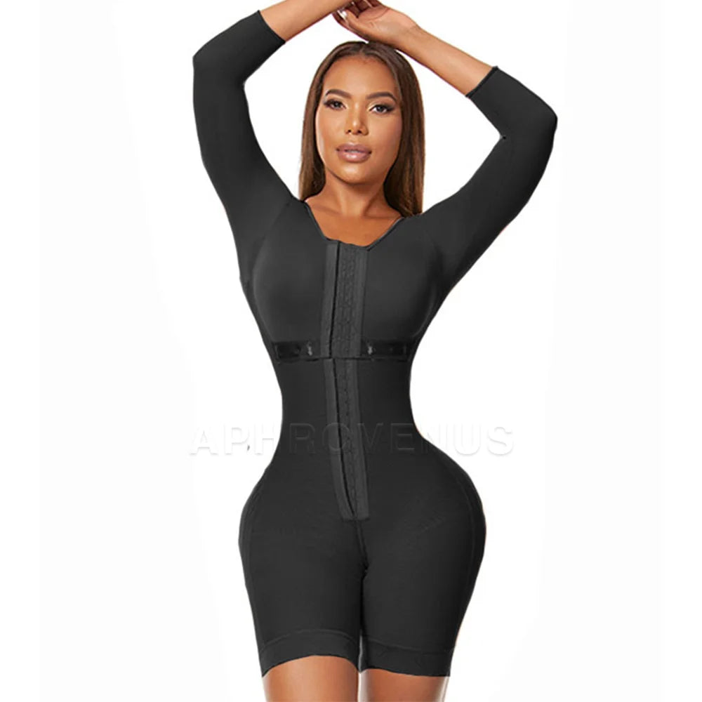Women Slimming Long Sleeves Compression Waist Trainer Body Shaper
