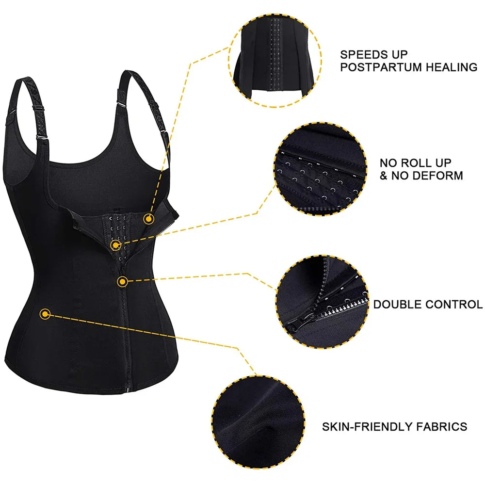 Sweat Waist Trainer Vest Slimming Corset Body Shaper Sauna Suit Compression Shirt