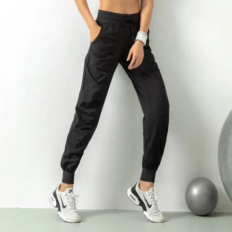 Women’s Quick Dry Drawstring Running Joggers with Side Pockets