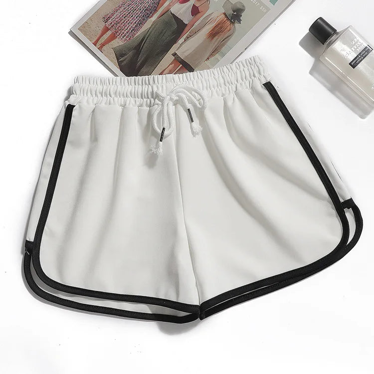 Casual Candy Color Elastic Waist Shorts for Women