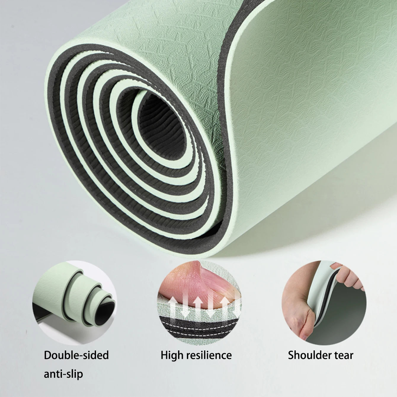 Eco-Friendly Non-Slip Yoga Mat for Women with Carry Strap