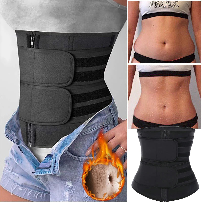 Sauna Sweat Belt Waist Trainer Slimming Fat Burning Girdle for Women