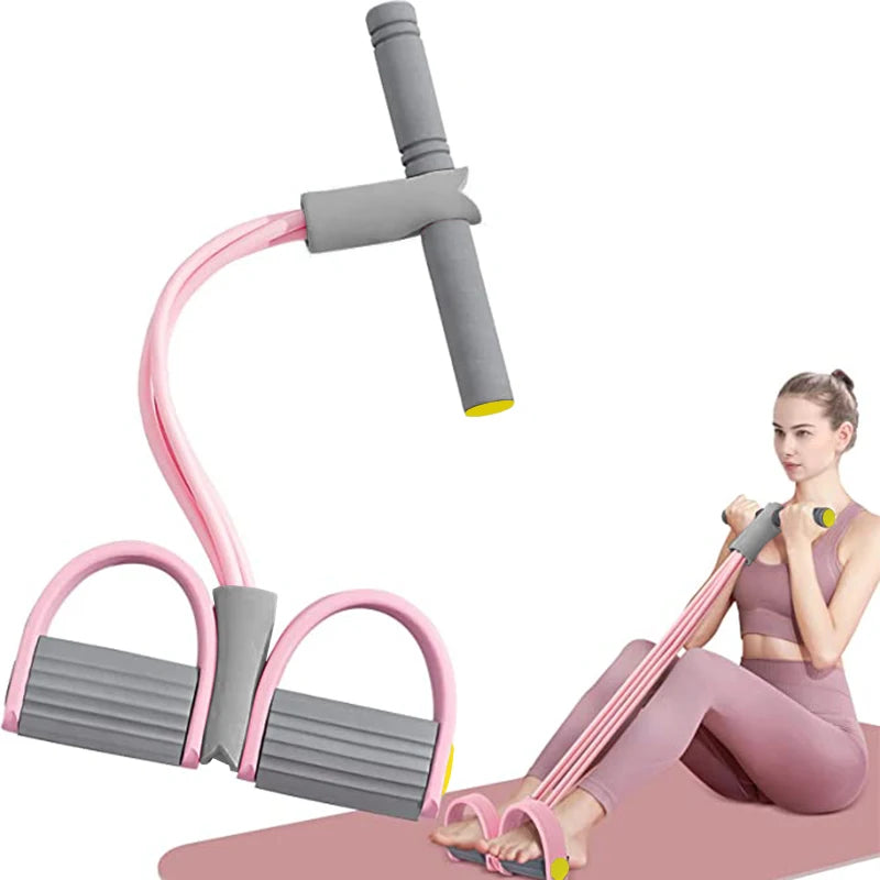 4-Tube Yoga Pedal Puller Resistance Band for Full-Body Training