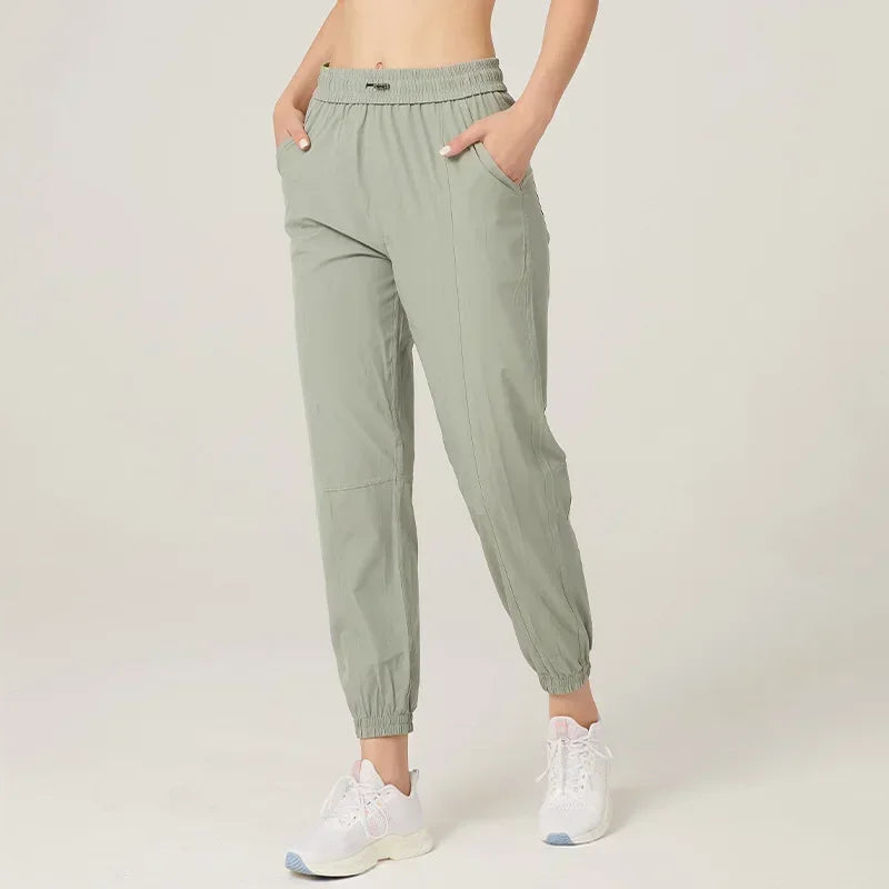 Women’s Quick Dry Drawstring Running Joggers with Side Pockets