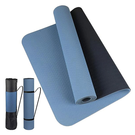 Two-Color Non-Slip TPE Yoga Mat for Home Fitness