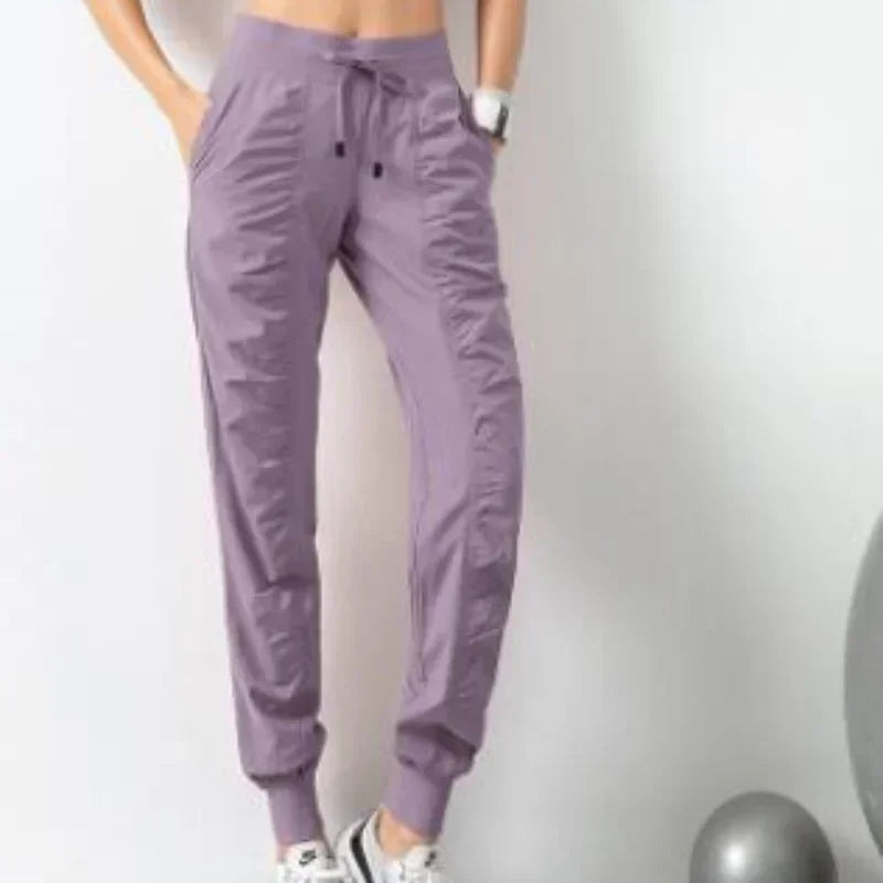 Women’s Quick Dry Drawstring Running Joggers with Side Pockets