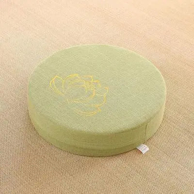 Round Linen Yoga Meditation Cushion with Removable Cover