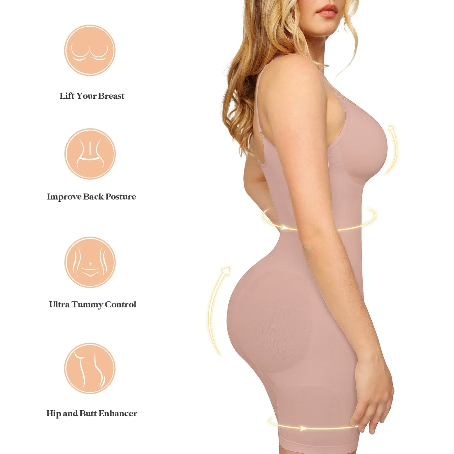 Colombianas Seamless Sculpting Bodysuit Push Up Butt Lifter Thigh Slimmer