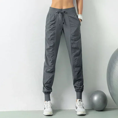 Women’s Quick Dry Drawstring Running Joggers with Side Pockets