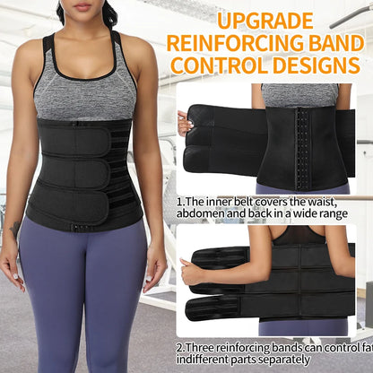 Women Waist Trimmer Triple Belts Body Shaper Tummy Control Postpartum Girdle