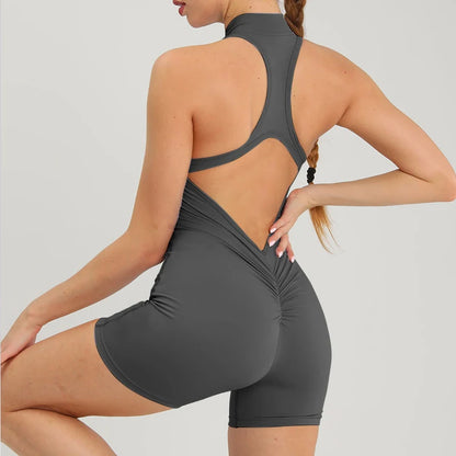 Fitness Short Sets with Zipper for Yoga and Workout