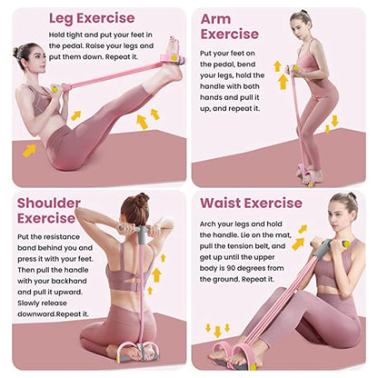 4-Tube Yoga Pedal Puller Resistance Band for Full-Body Training