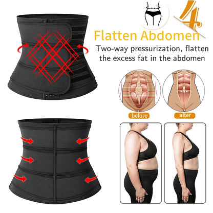 Women Waist Trimmer Triple Belts Body Shaper Tummy Control Postpartum Girdle